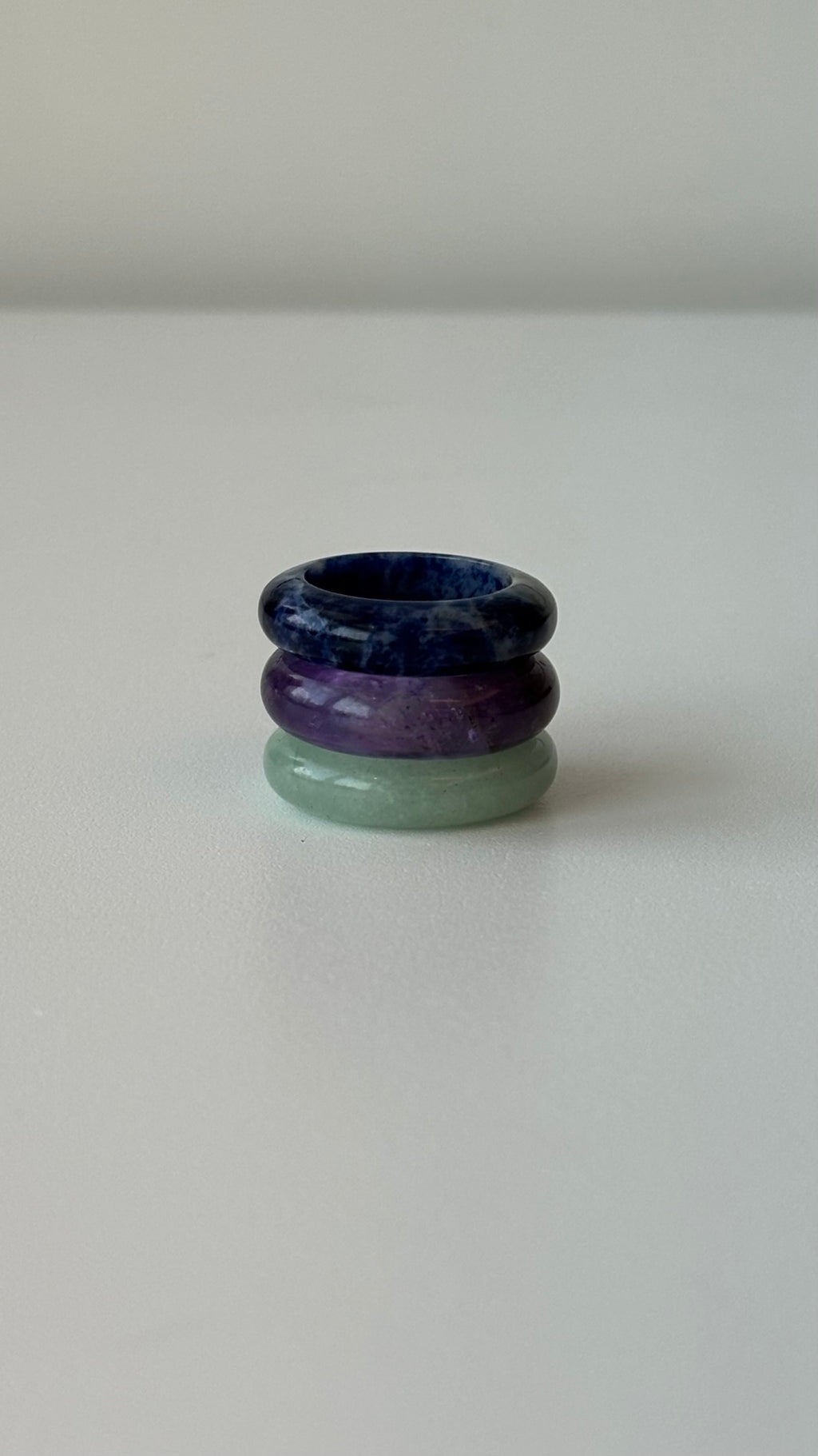 Stone Trilogy Stack Sodalite Amethyst Aventurine Ring Set Of 3 Rings