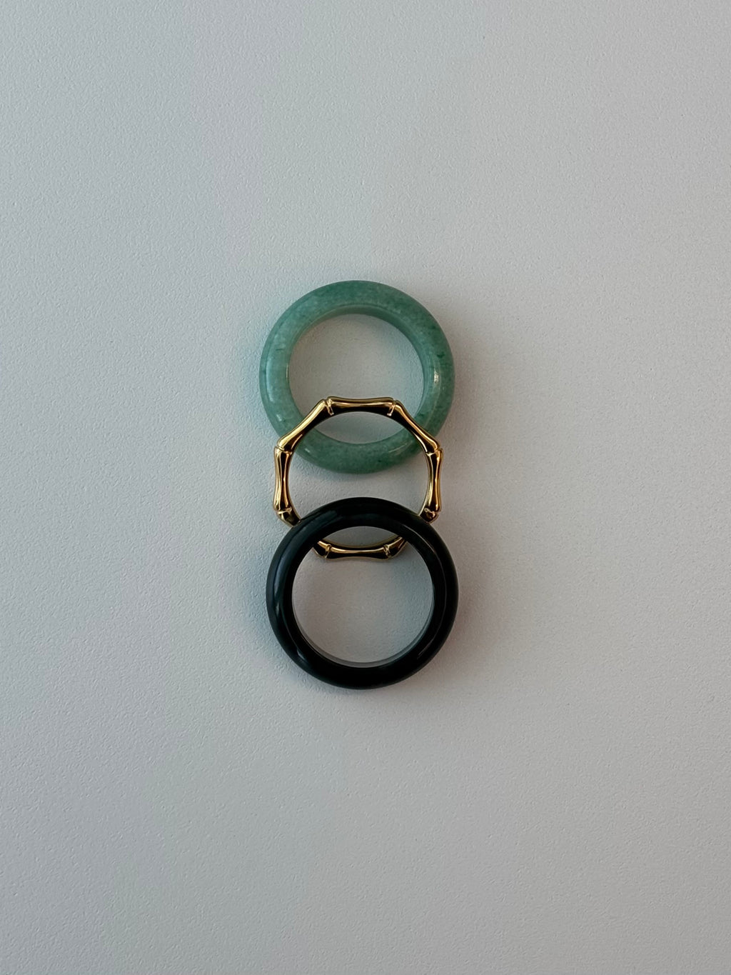 Stone Trilogy Stack Rings of Aventurine & Green Moss