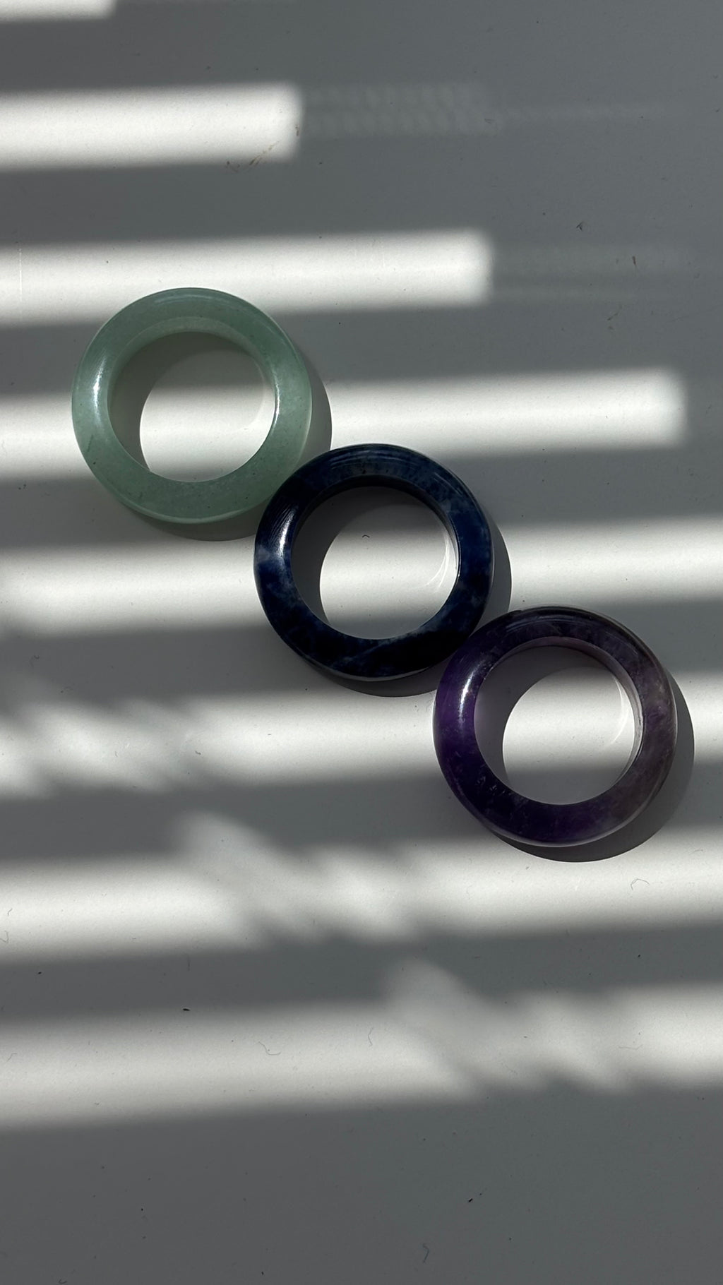 Stone Trilogy Stack Sodalite Amethyst Aventurine Ring Set Of 3 Rings