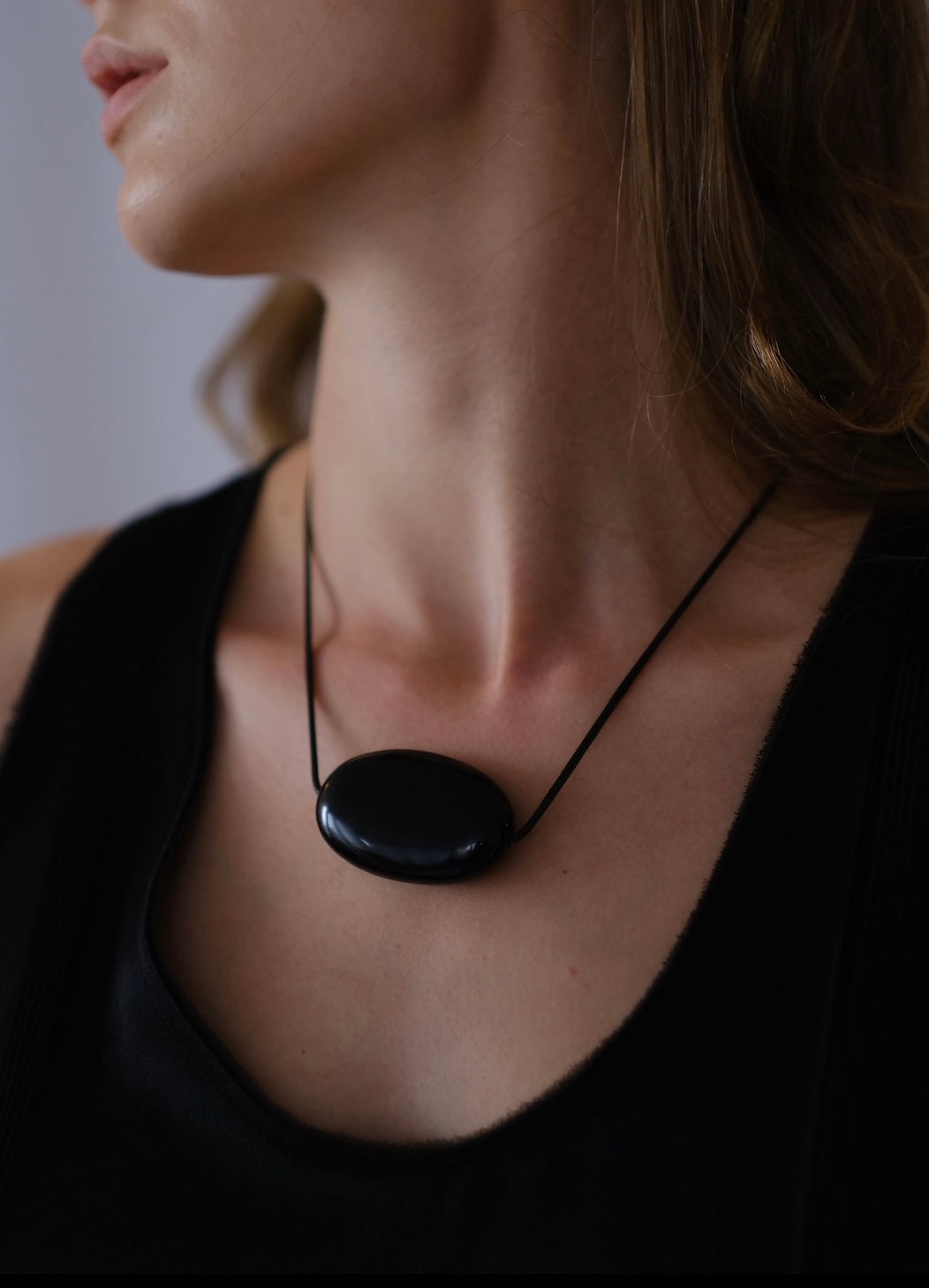 Large Bean Design Pendant Necklace