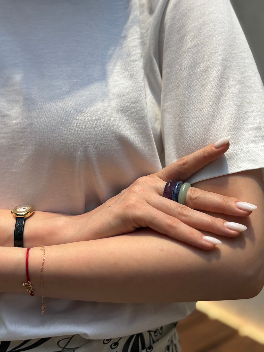 Stone Trilogy Stack Sodalite Amethyst Aventurine Ring Set Of 3 Rings