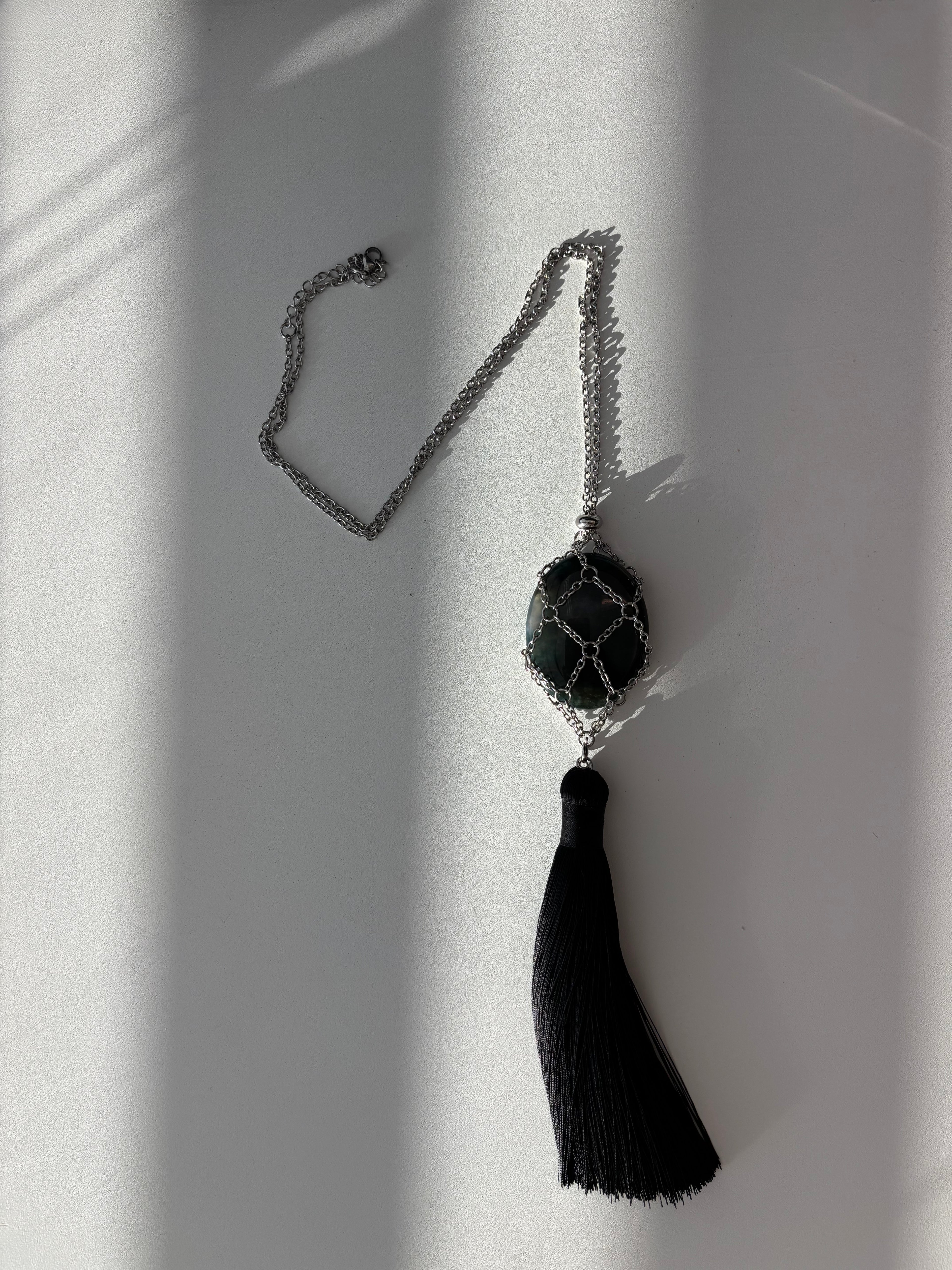 Mesh Net Long Tassel Necklace