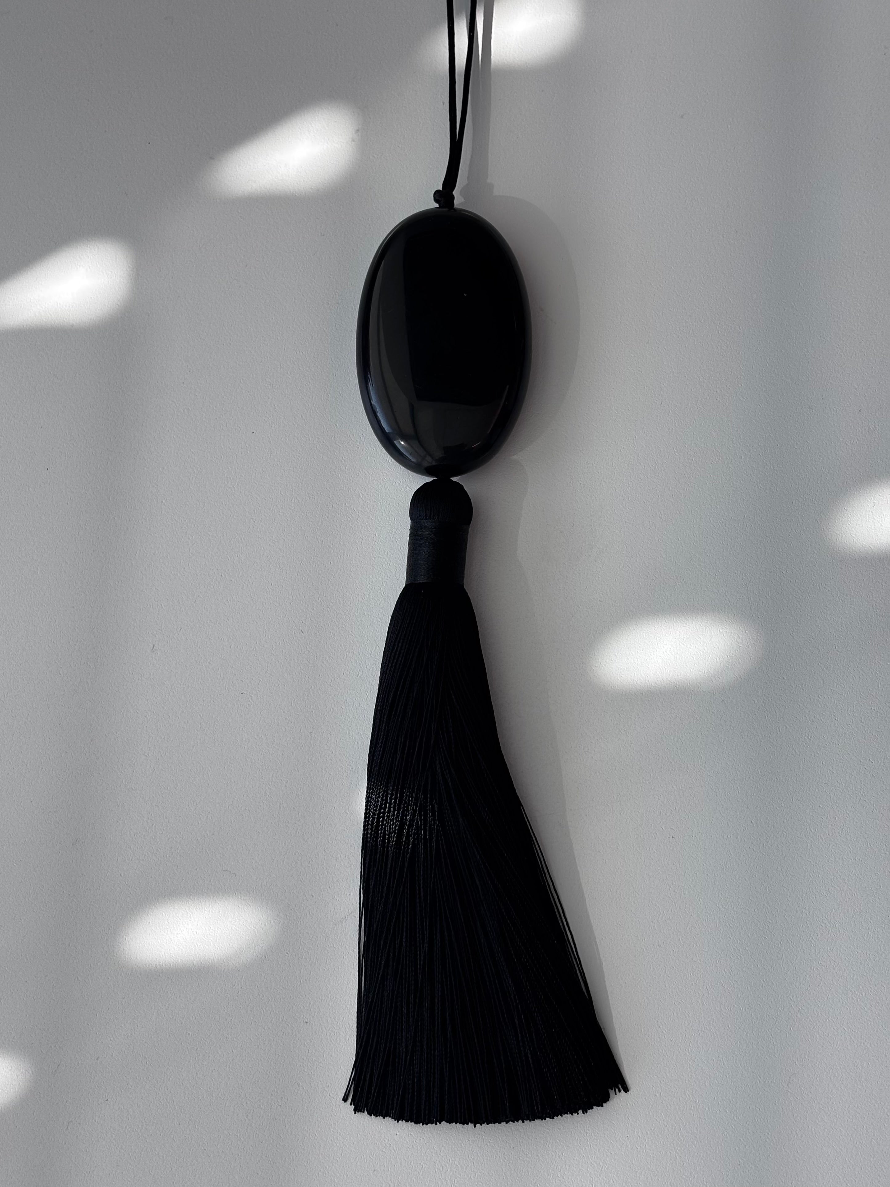 Large Bean Design Long Tassel Necklace