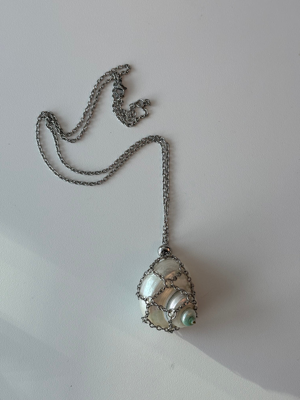 Shell Mesh Net Tassel Necklace