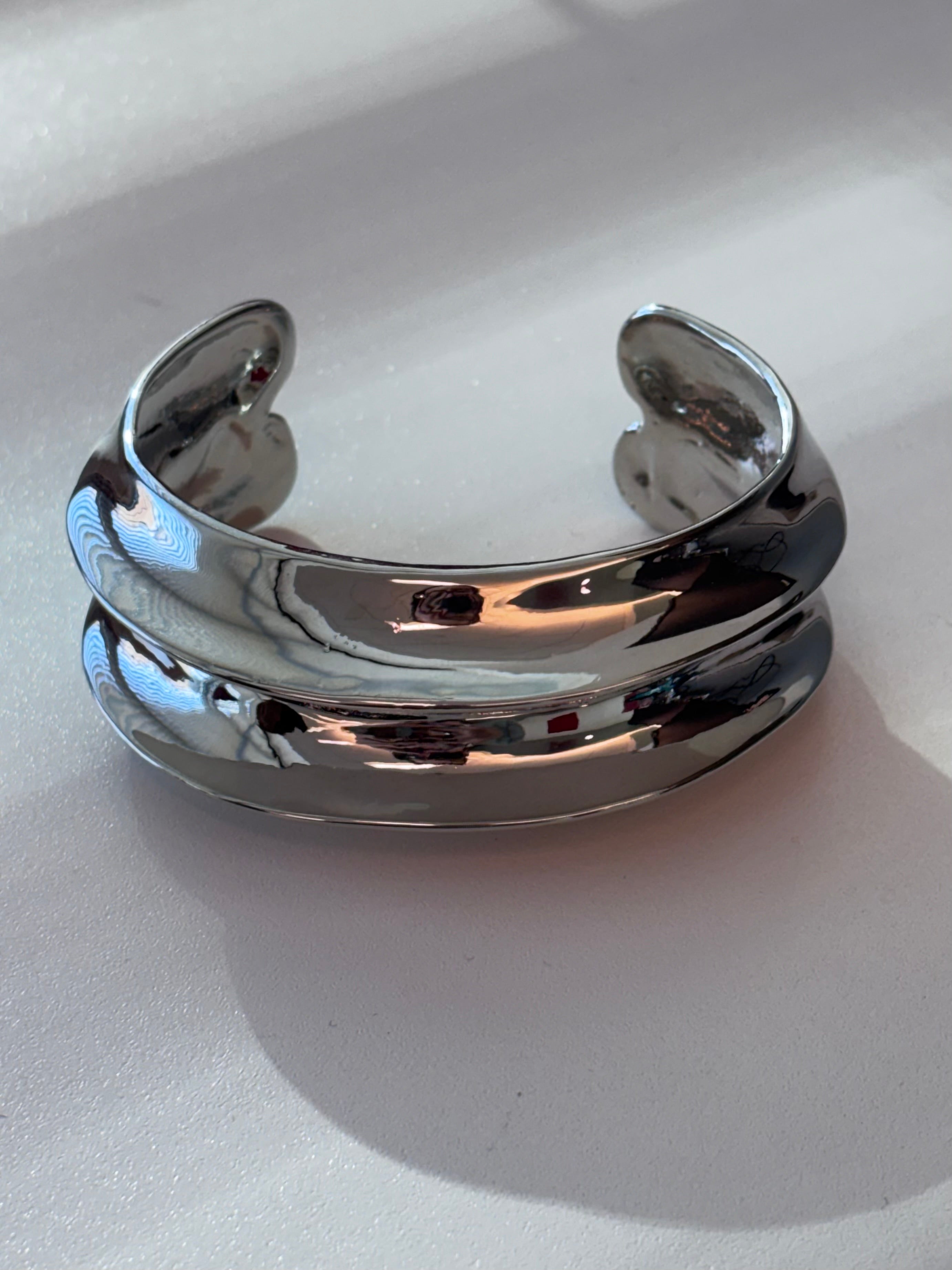 Wide Sculpted Cuff Bracelet