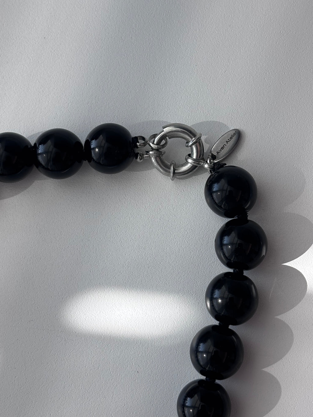 Black Agate Bead Necklace