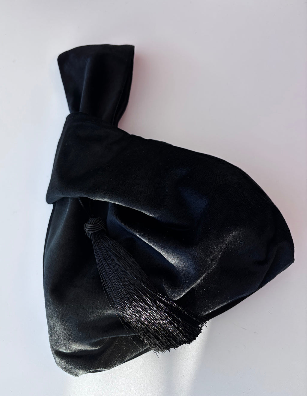 Velvet Wristlet Knot Mini Tassel Bag