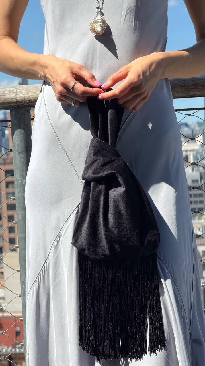 Wristlet Knot Short Fringe Bag