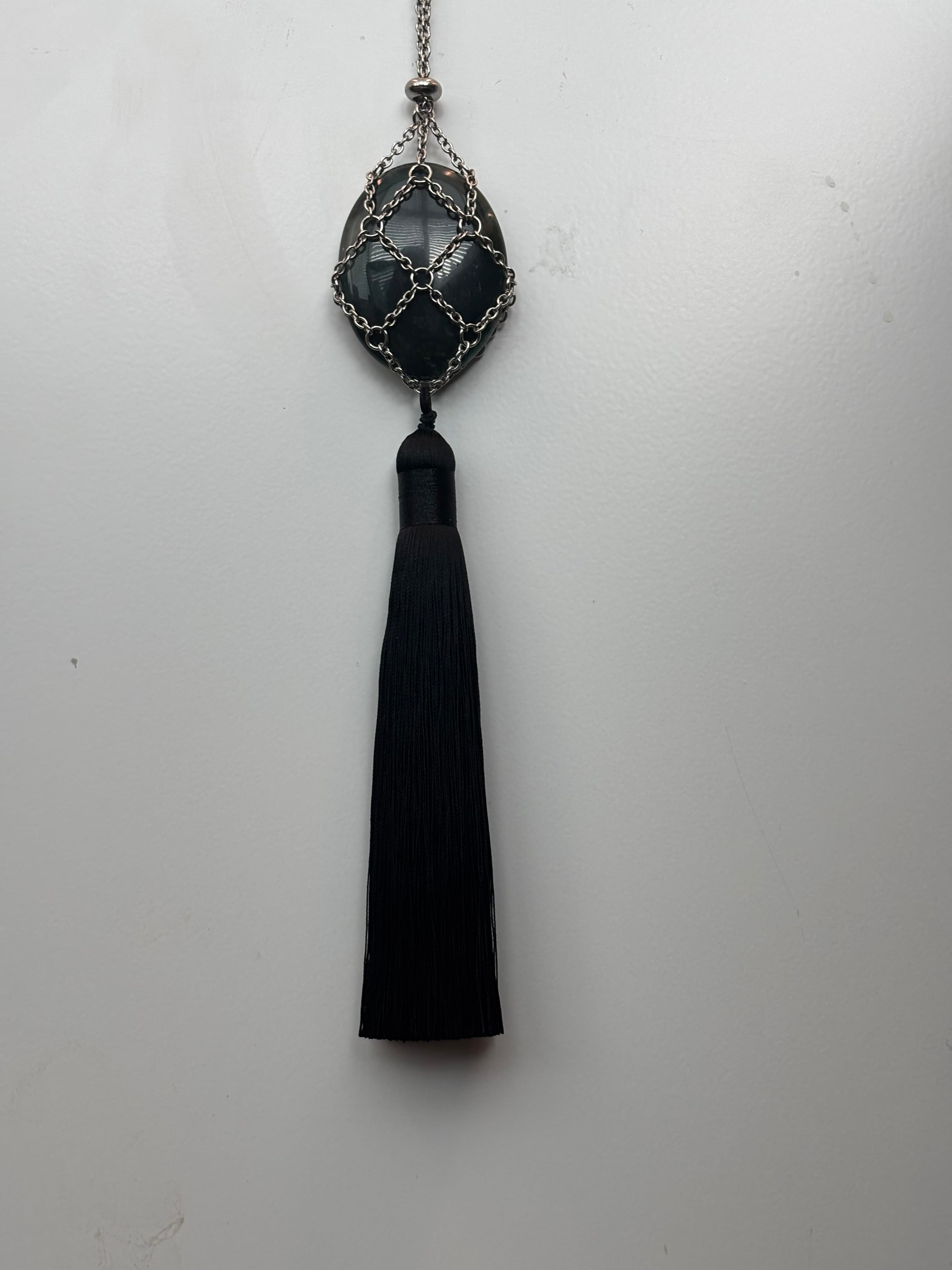 Mesh Net Long Tassel Necklace