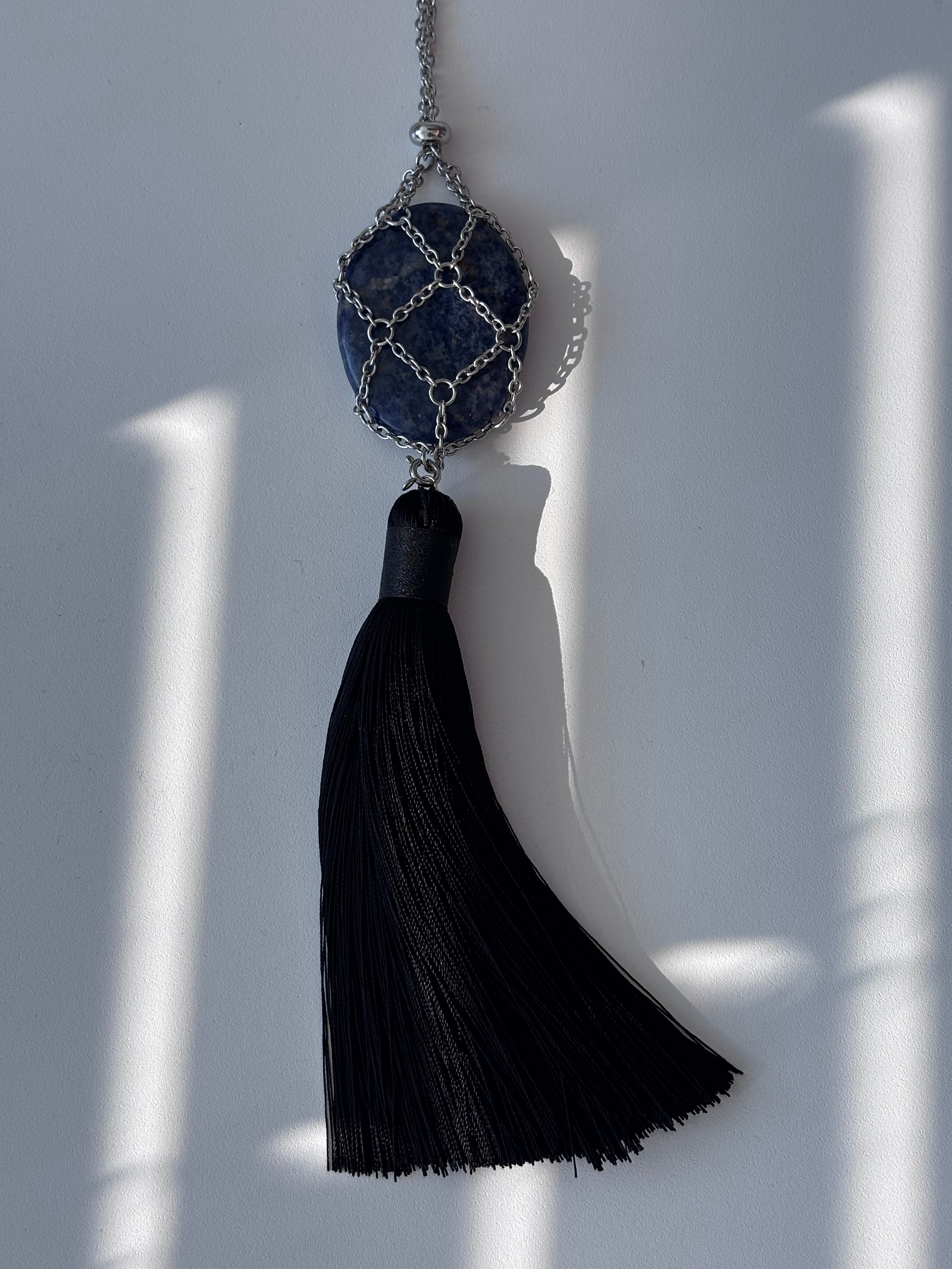 Mesh Net Long Tassel Necklace