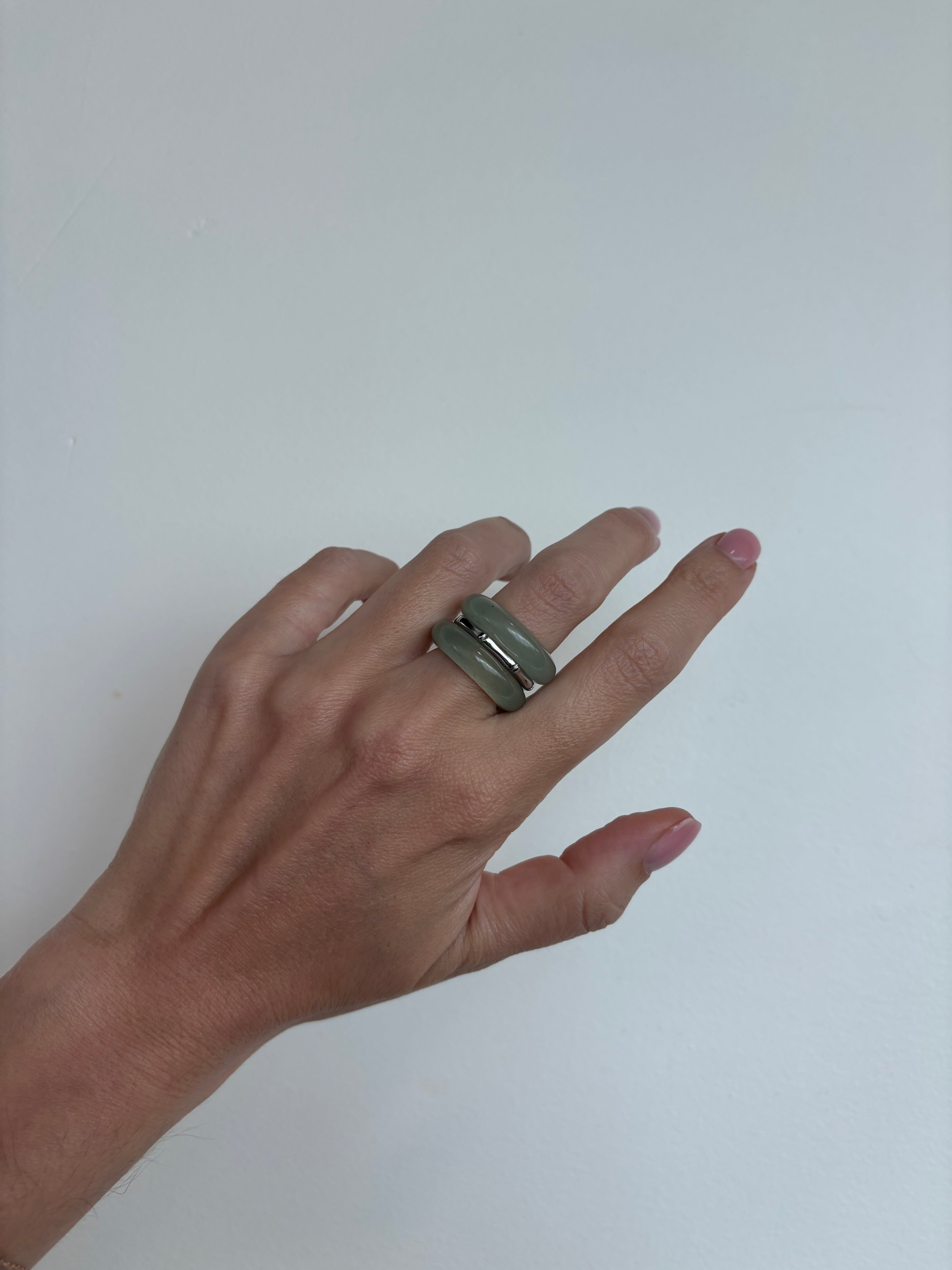 Stone Trilogy Stack Aventurine Ring Set