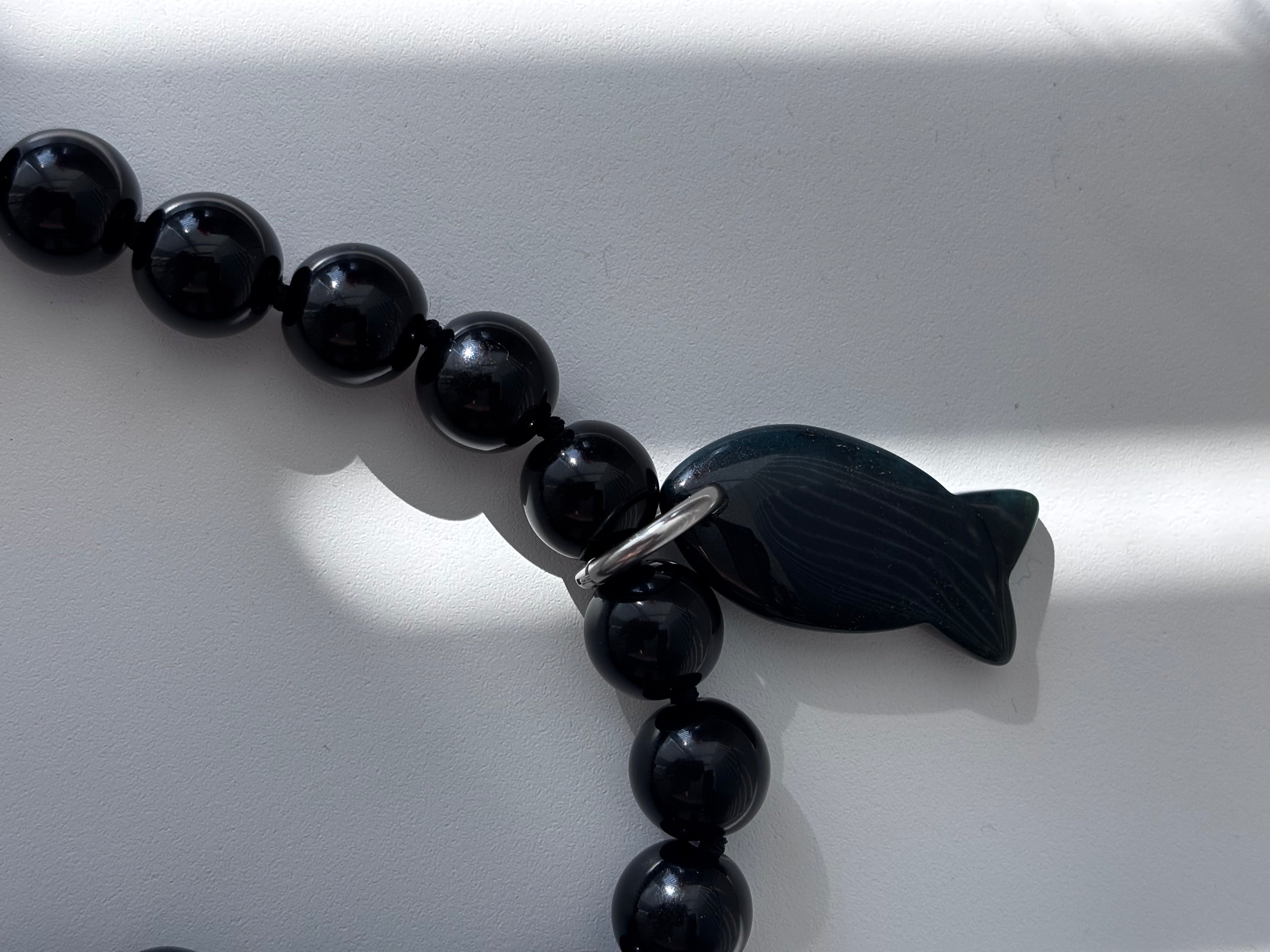 Black Agate Bead Necklace