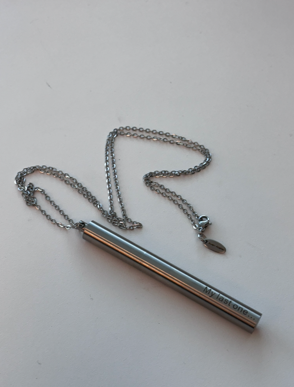 Cigarette Tube Pendant Necklace