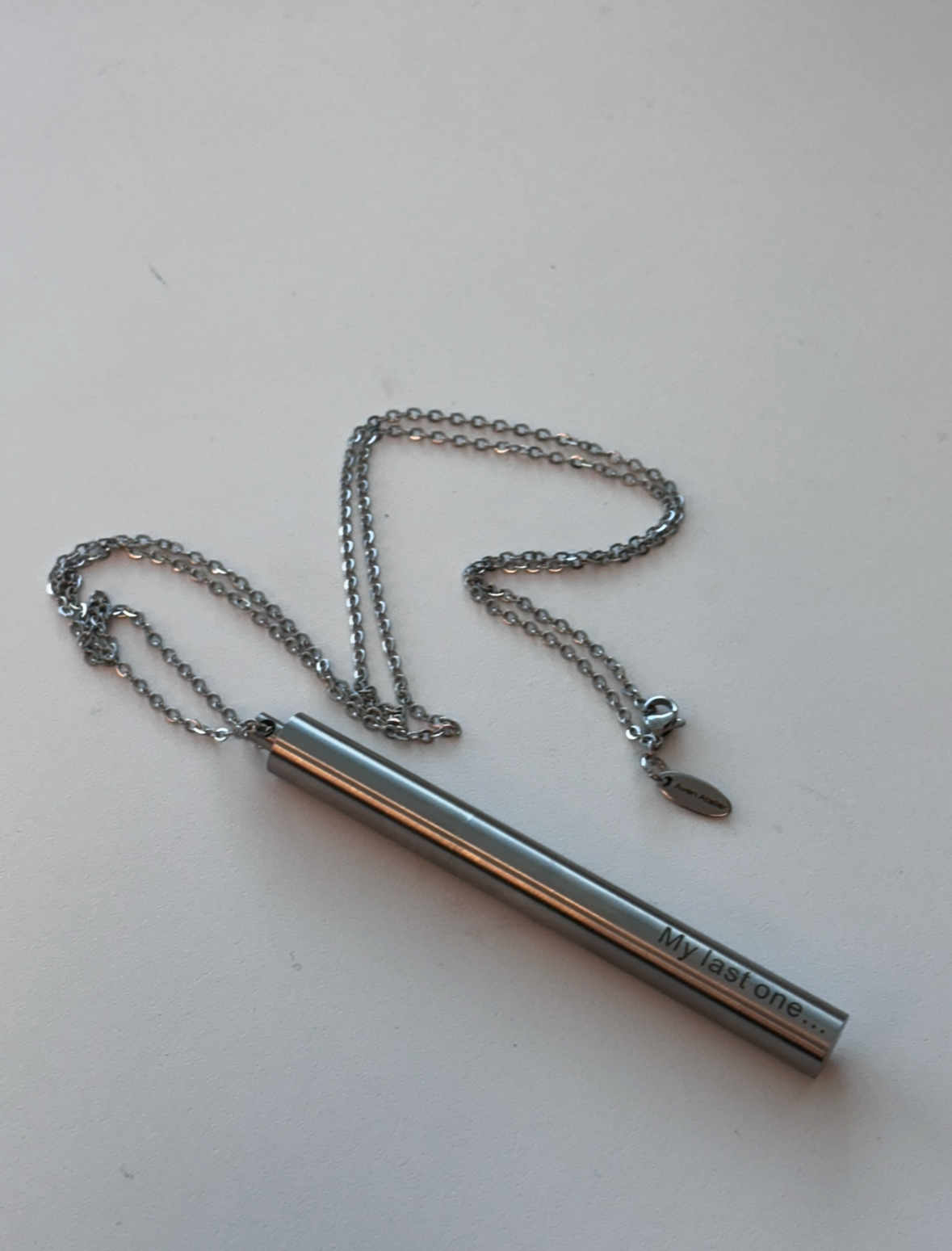 Cigarette Tube Pendant Necklace