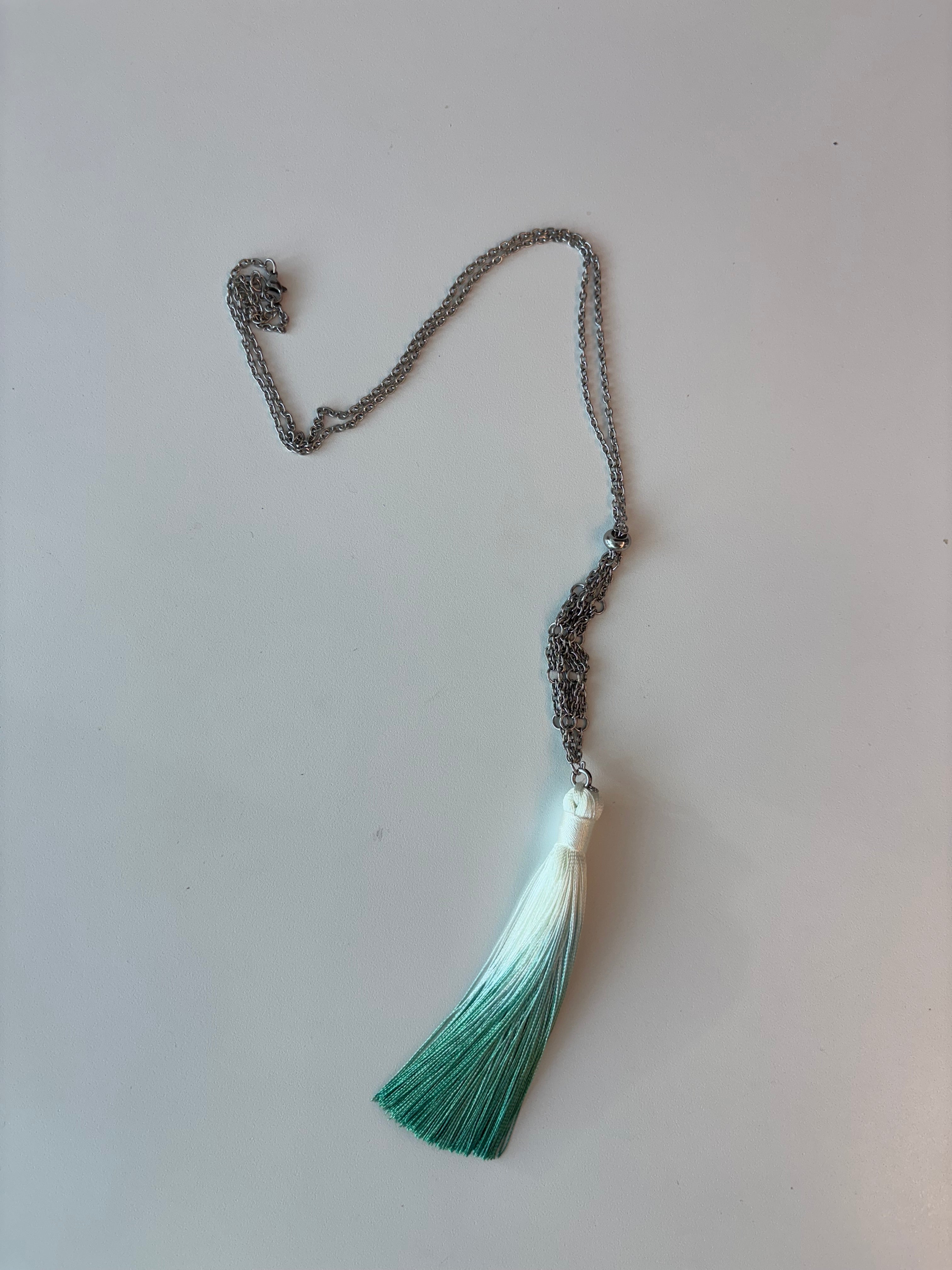 Shell Mesh Net Tassel Necklace