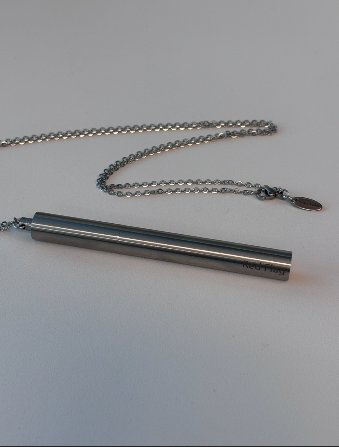 Cigarette Tube Pendant Necklace