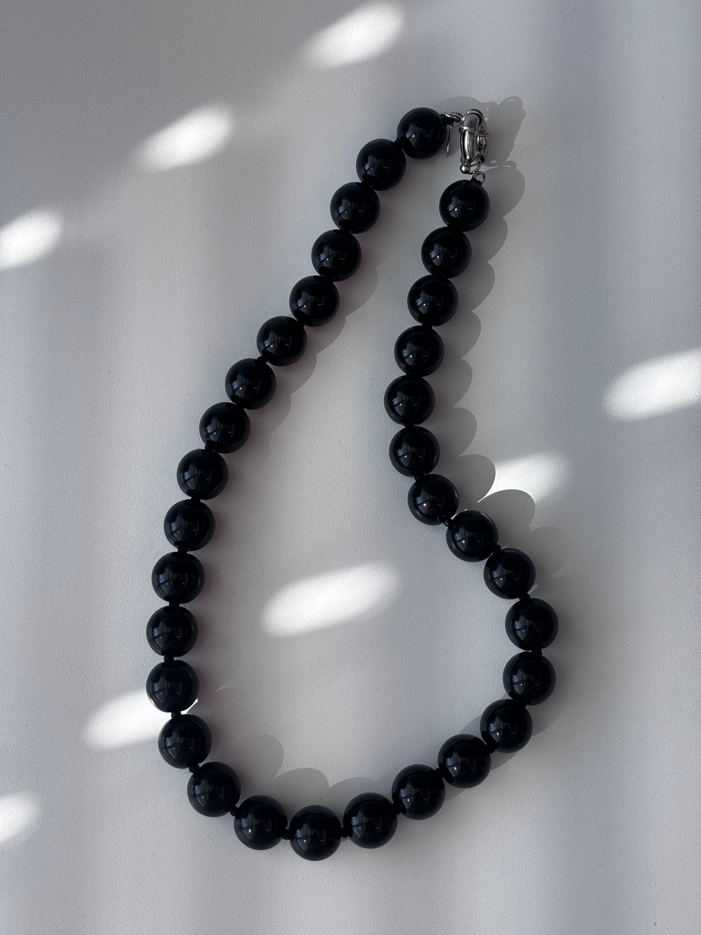 Black Agate Bead Necklace