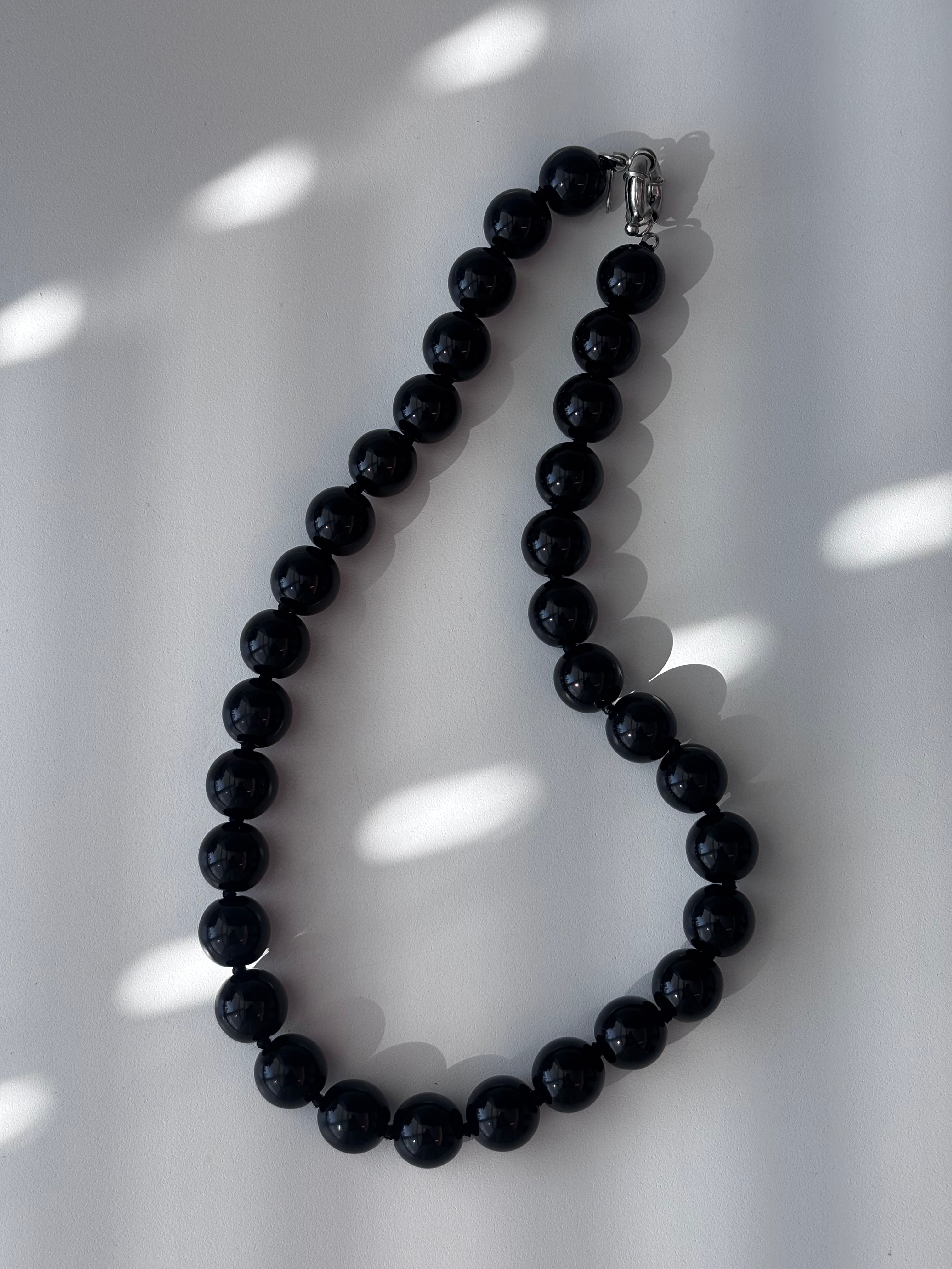 Black Agate Bead Necklace