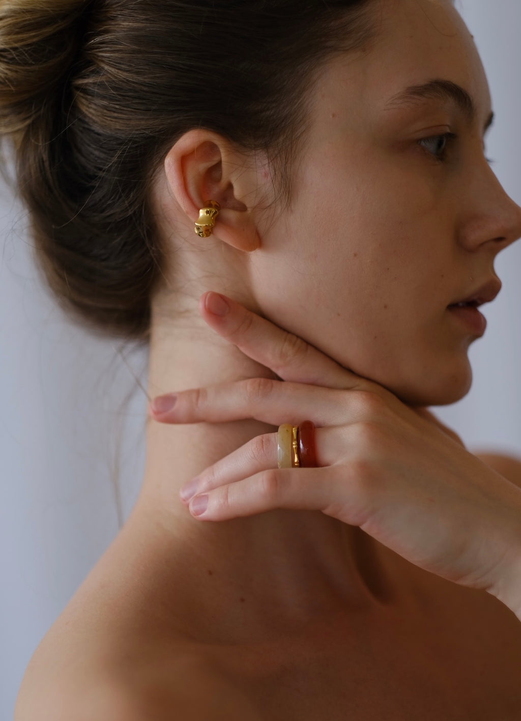 Stone Trilogy Stack Yellow Jade And Red Agate Ring Set Of 3 Rings