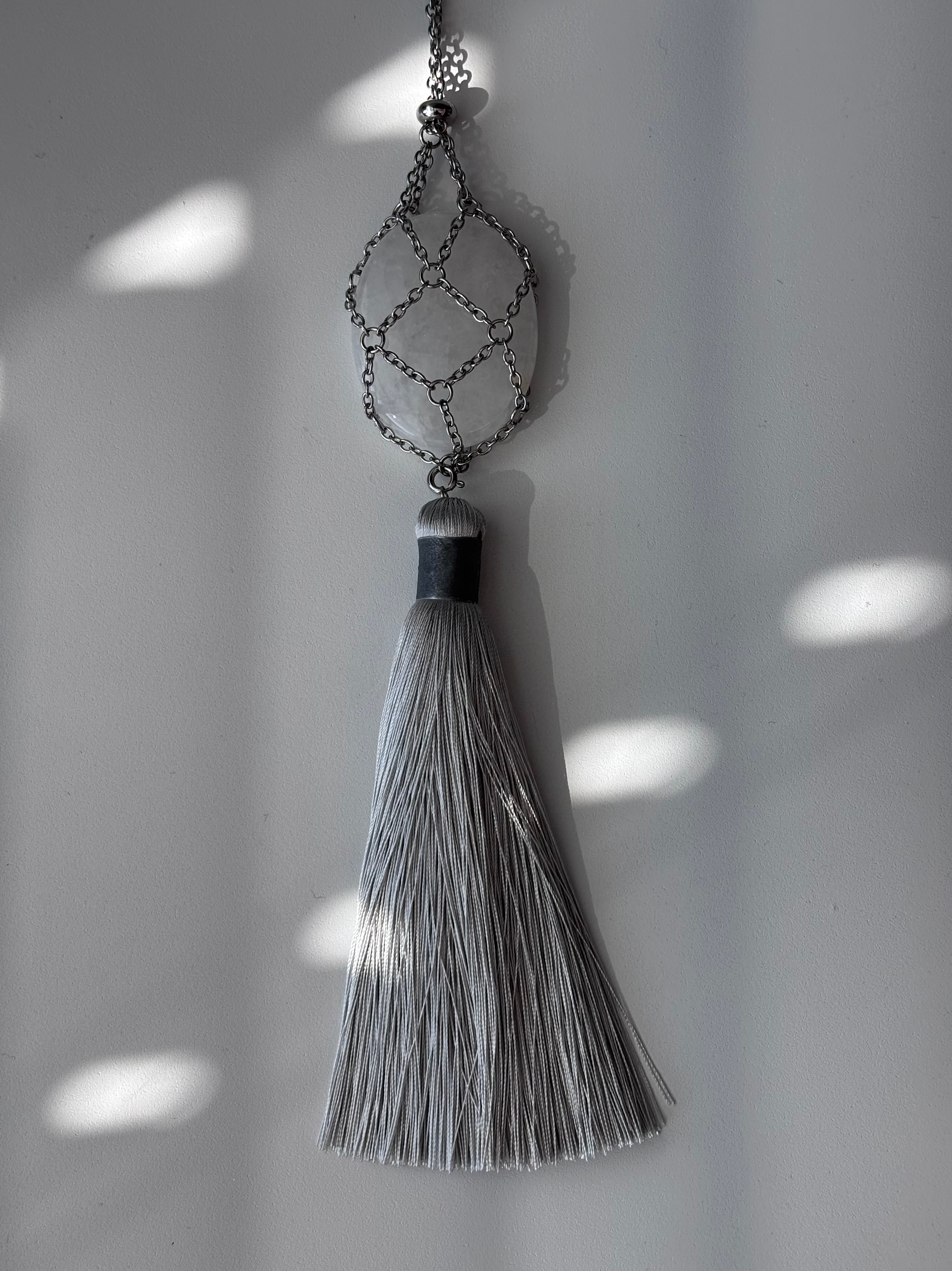 Mesh Net Long Tassel Necklace