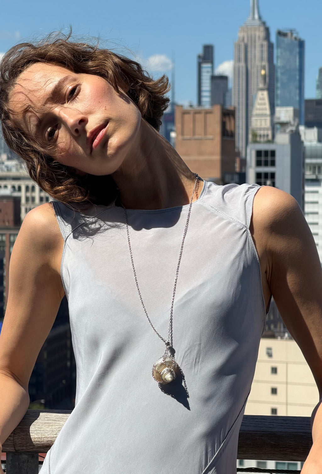 Shell Mesh Net Tassel Necklace