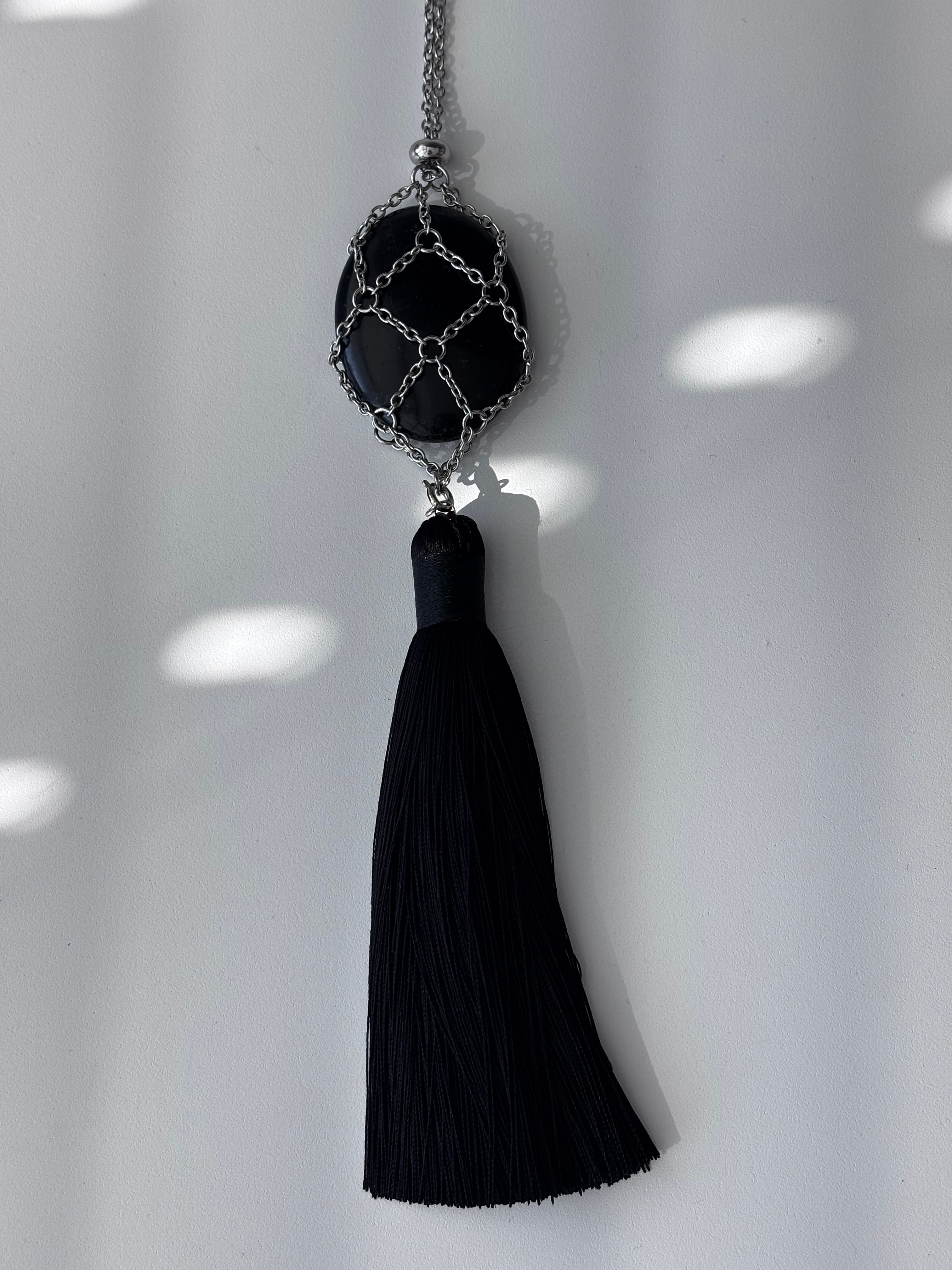 Mesh Net Long Tassel Necklace
