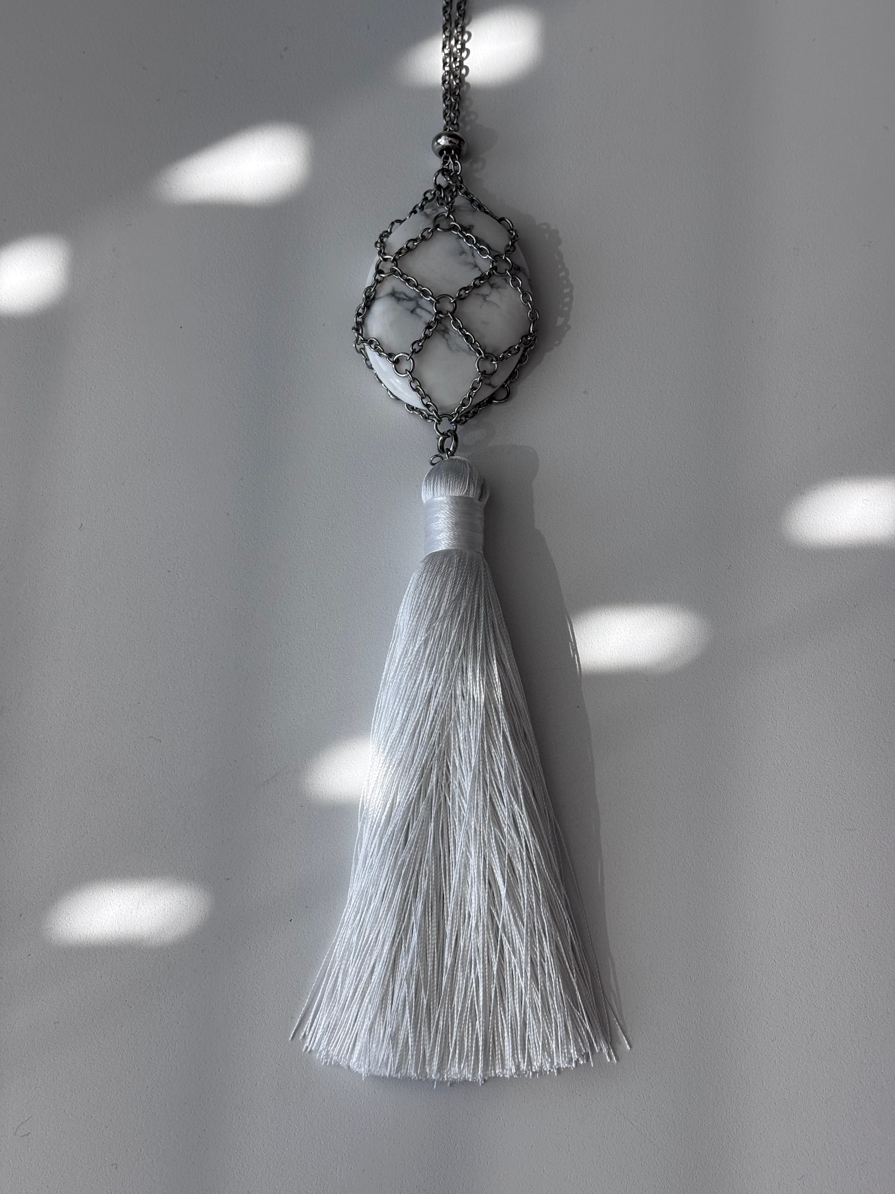 Mesh Net Long Tassel Necklace