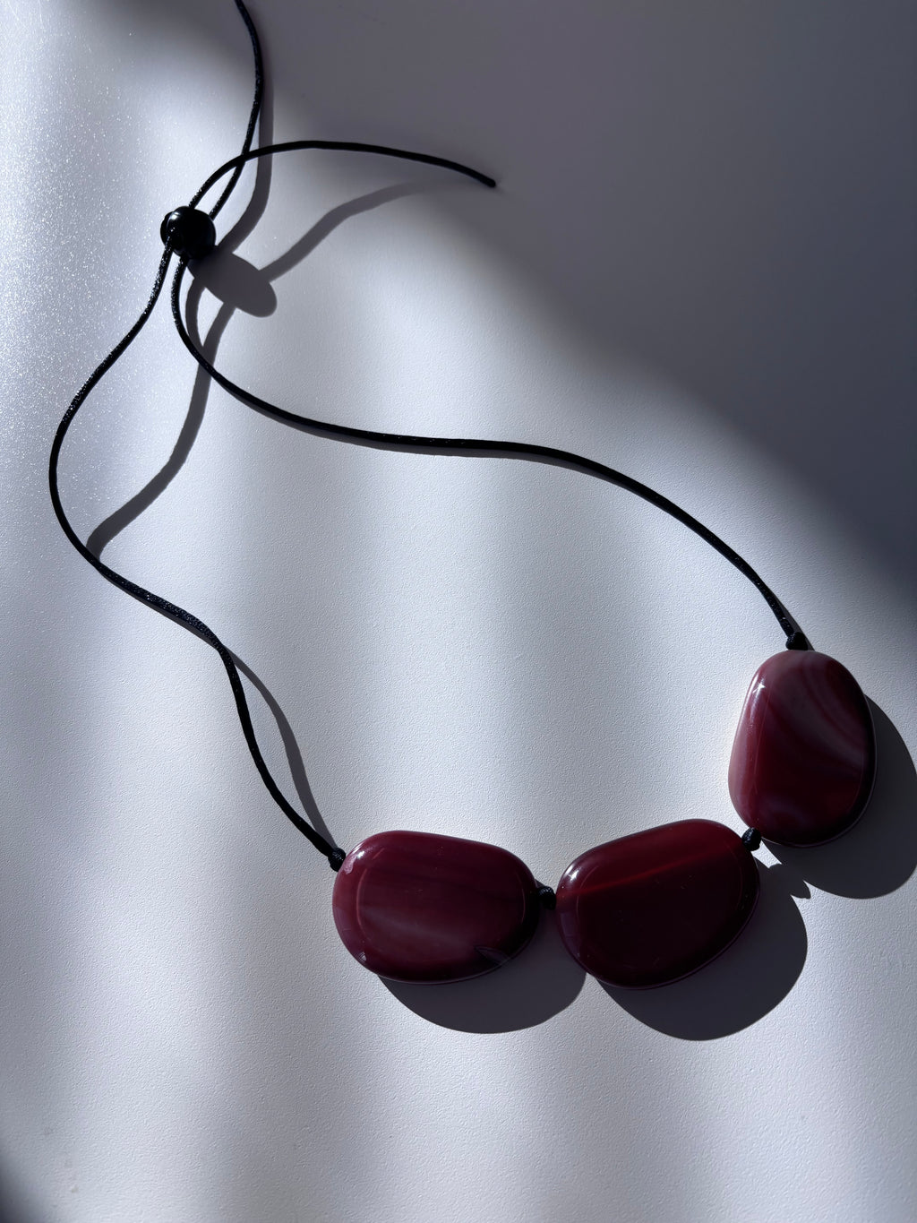 Three Beans Design Necklace in Black Onyx