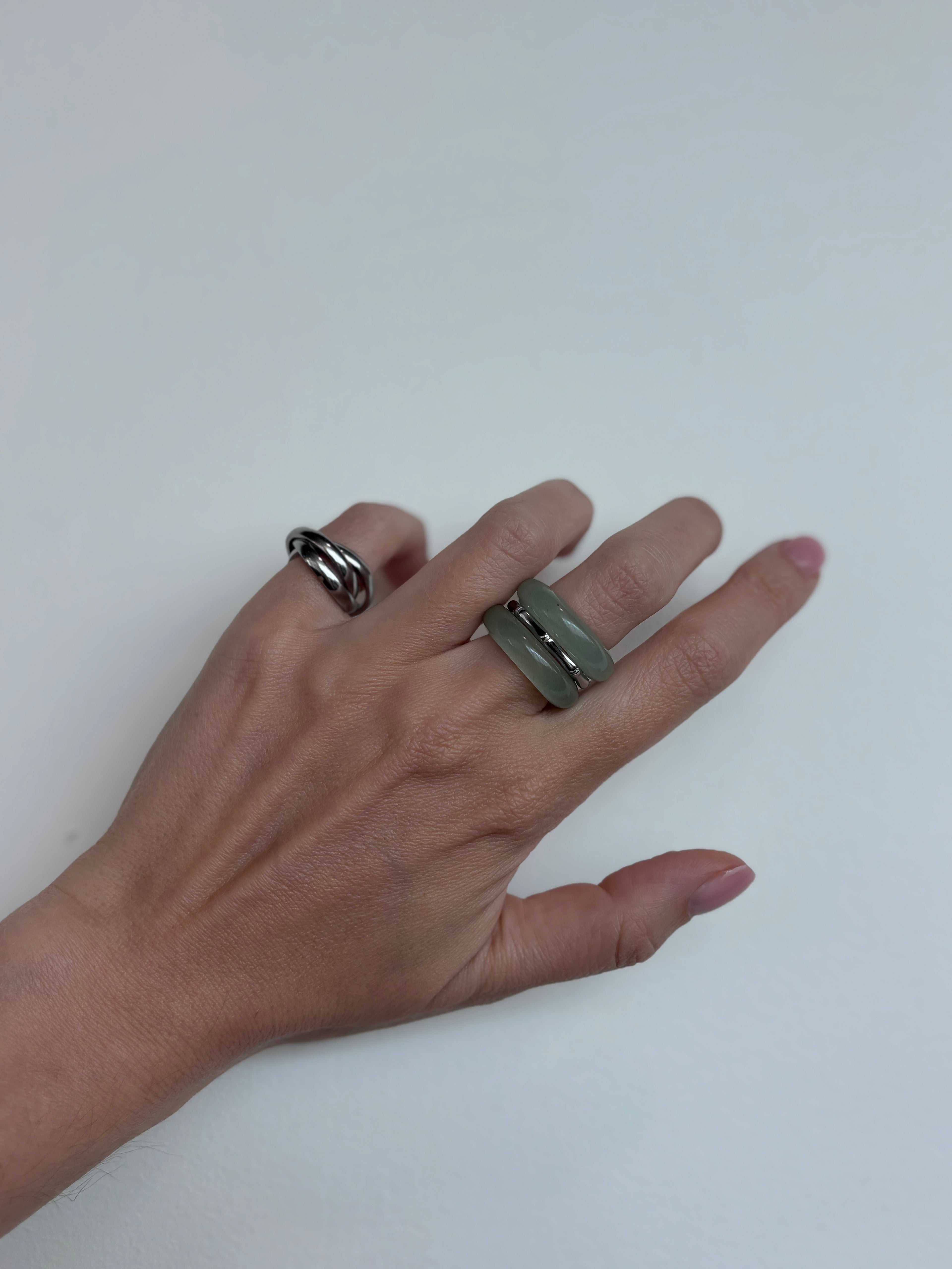 Stone Trilogy Stack Aventurine Ring Set