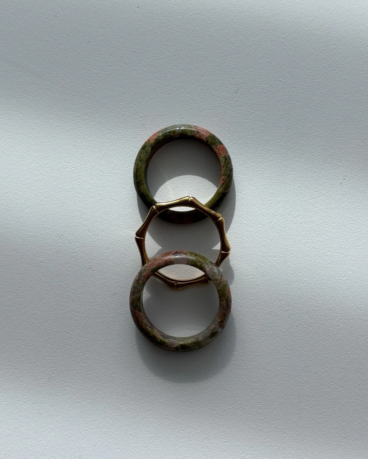 Stone Trilogy Stack Unakite Ring Set Of 3 Bands